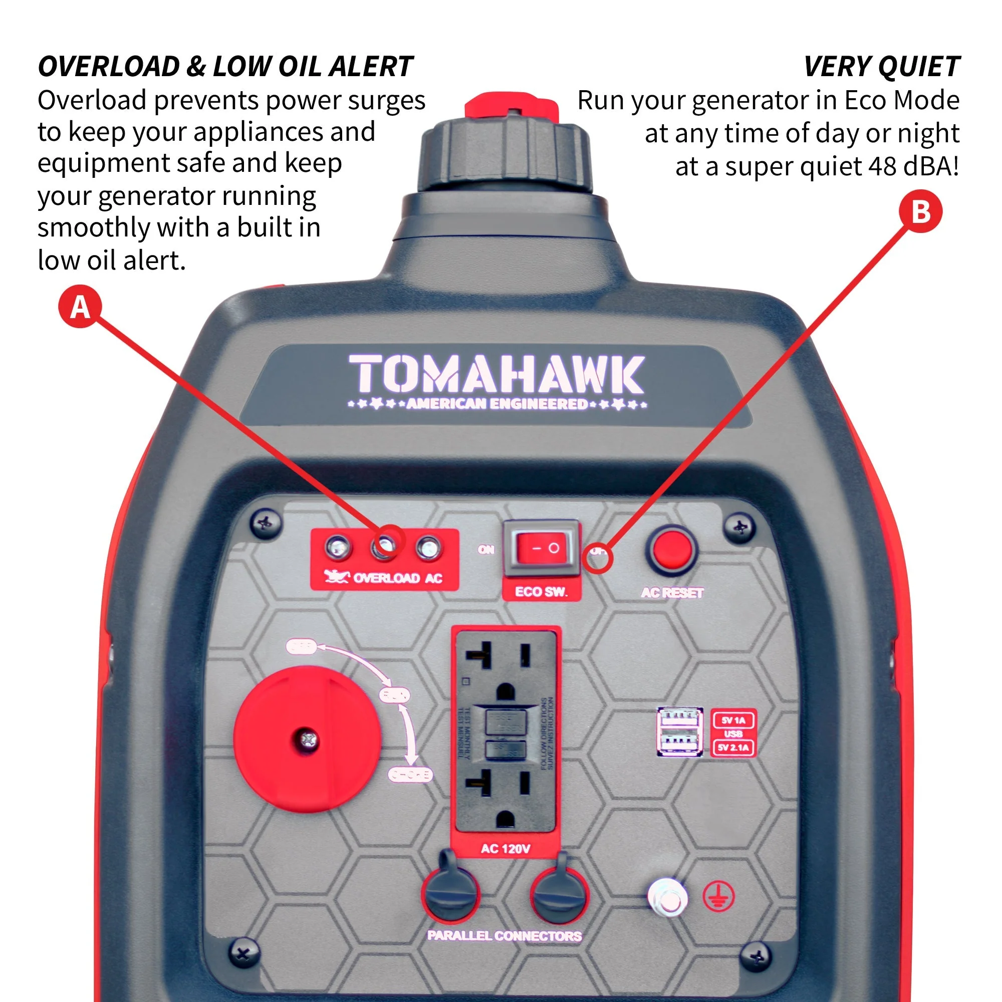Tomahawk Power 2000 Watt Inverter Generator Super Quiet Portable Gas Power Professional Use - Image 9