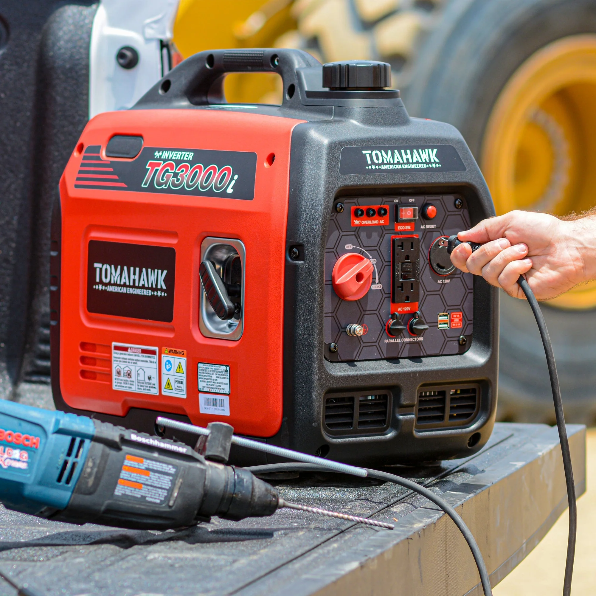 Tomahawk Power 3000 Watt Inverter Generator Super Quiet Portable Gas Power Professional Use - Image 2