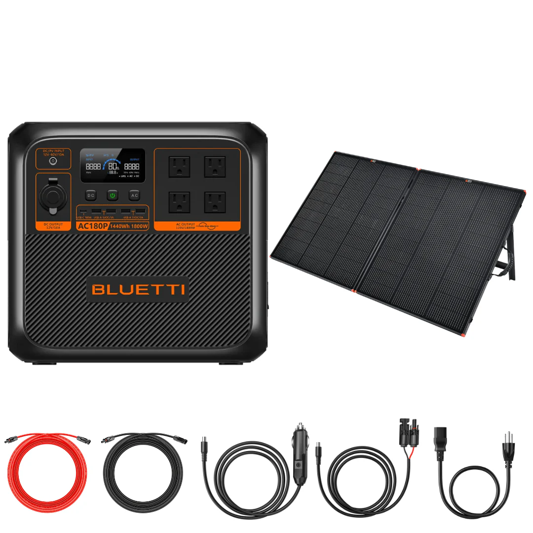 BLUETTI AC180P 1440Wh 1800W Solar Generator + Choose Custom Solar Panel Bundle Option - Image 4