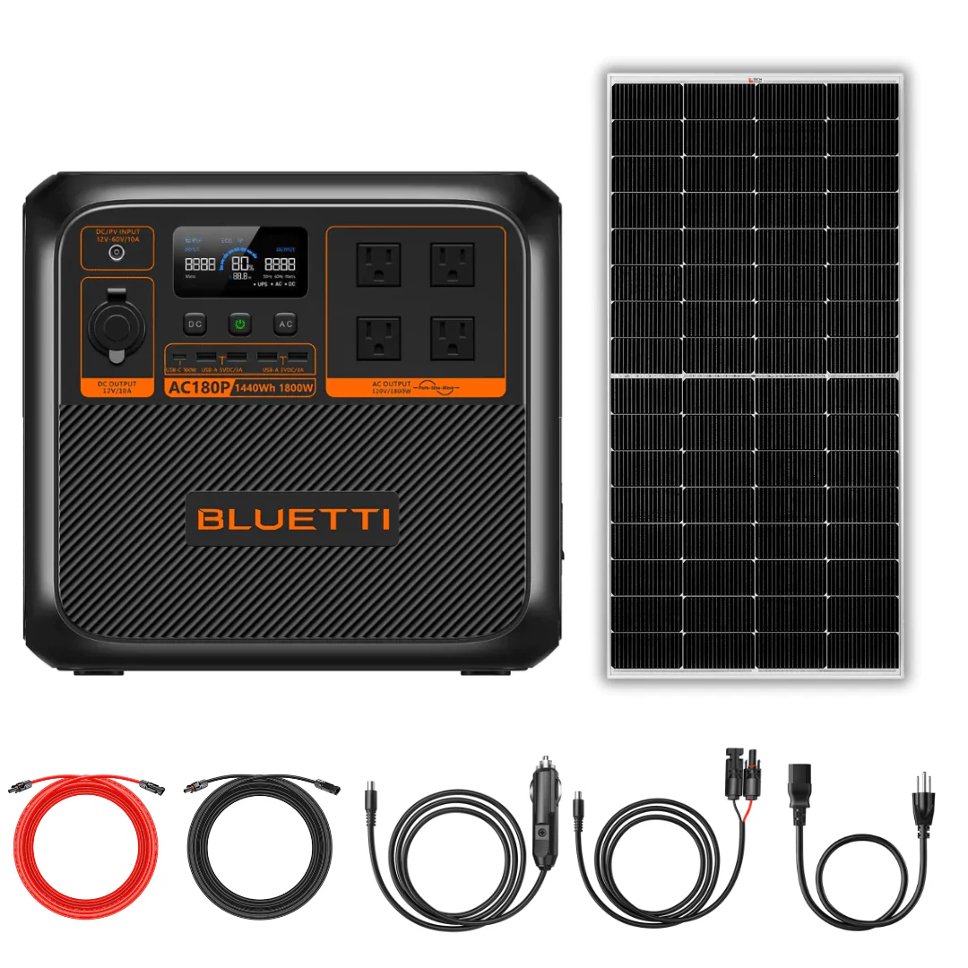 BLUETTI AC180P 1440Wh 1800W Solar Generator + Choose Custom Solar Panel Bundle Option - Image 5