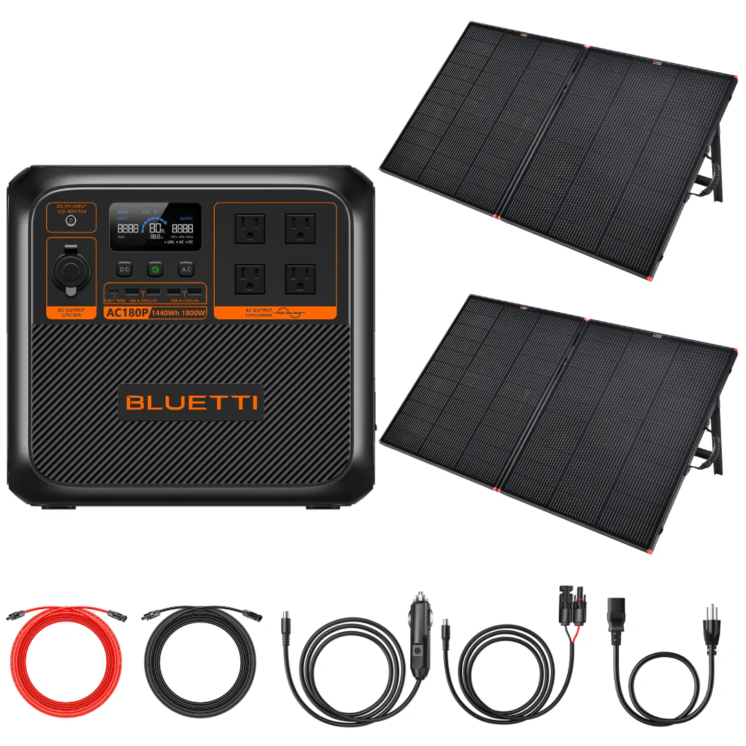 BLUETTI AC180P 1440Wh 1800W Solar Generator + Choose Custom Solar Panel Bundle Option - Image 7