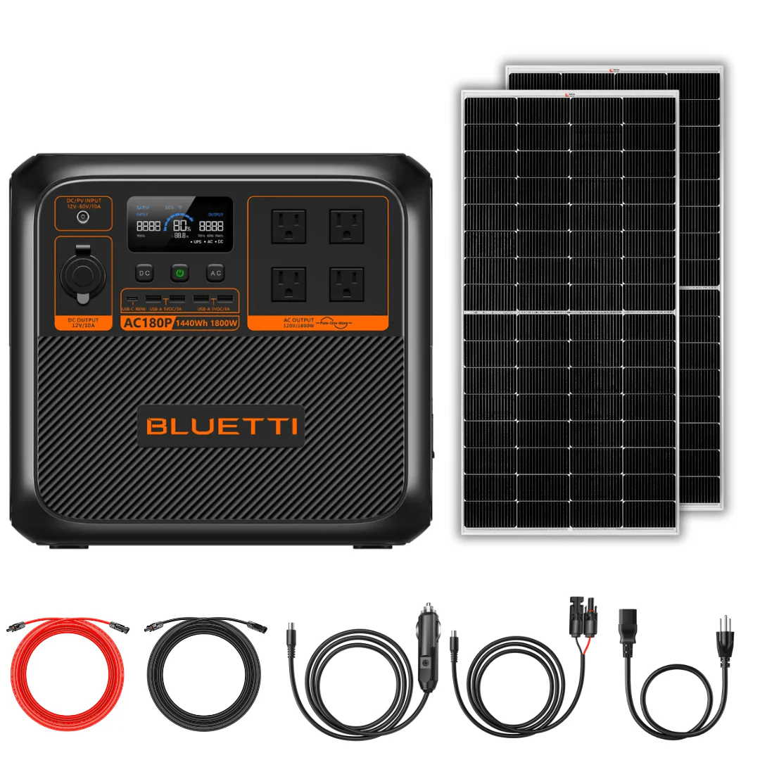 BLUETTI AC180P 1440Wh 1800W Solar Generator + Choose Custom Solar Panel Bundle Option - Image 8
