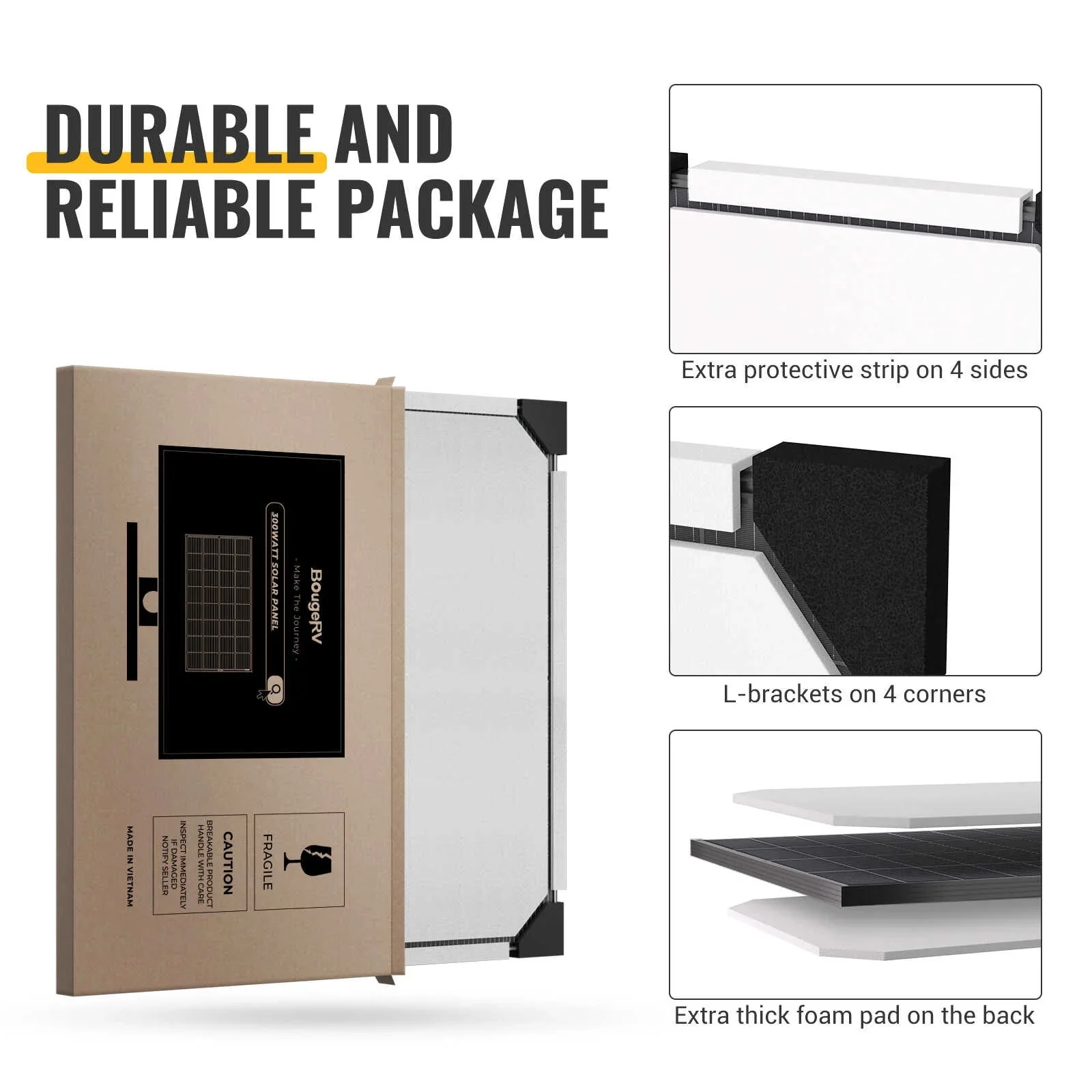 BougeRV 300 Watt Rigid Bifacial 12BB Mono Solar Panel - Image 6