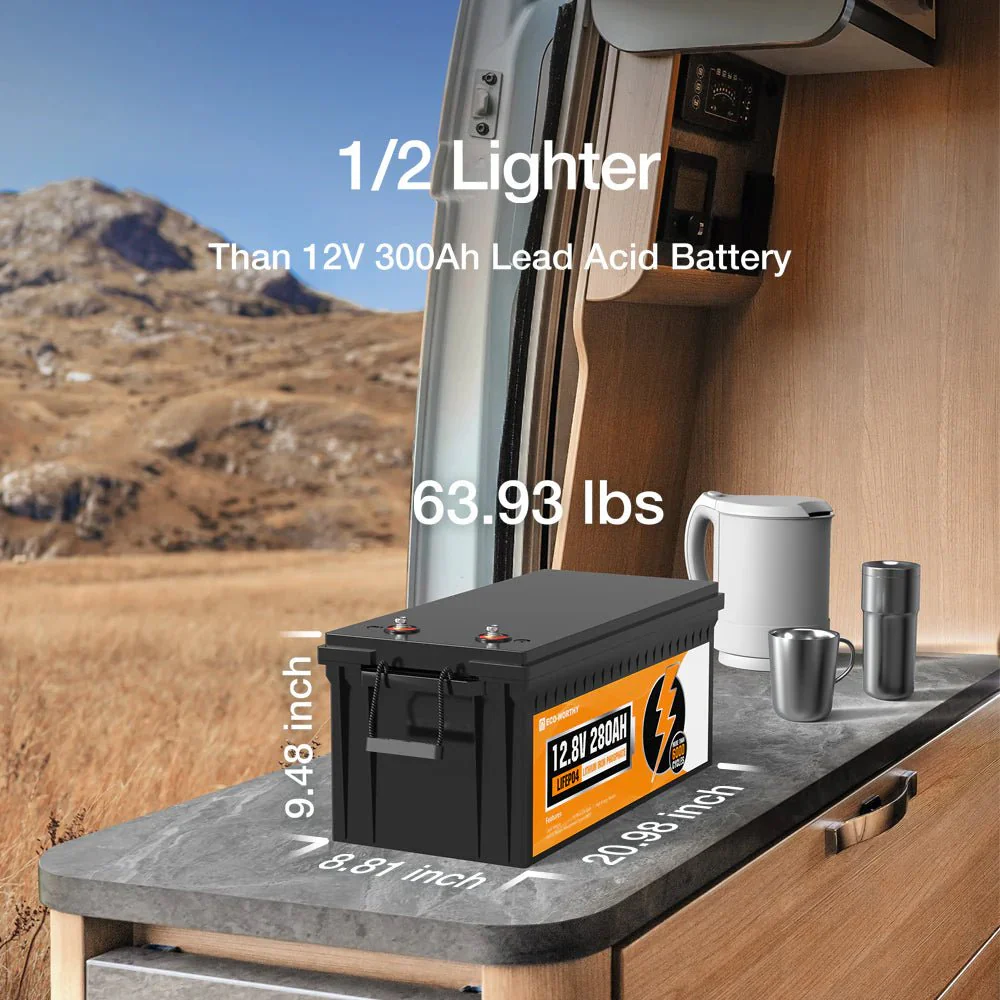 ECO-WORTHY 12V 280Ah Lithium Iron Phosphate Battery With Bluetooth - Image 8