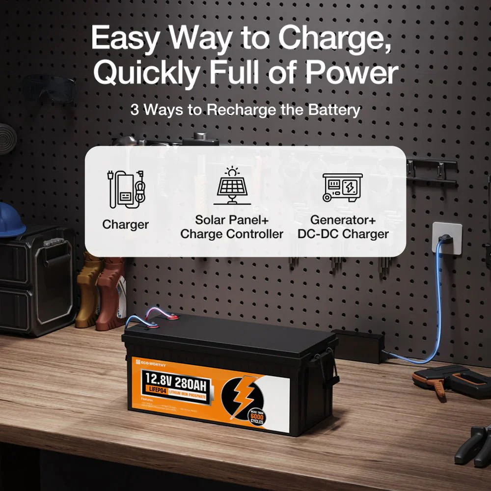 ECO-WORTHY 12V 280Ah Lithium Iron Phosphate Battery With Bluetooth - Image 9