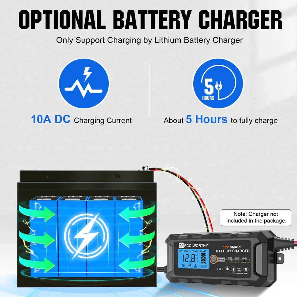 ECO-WORTHY 12V 50Ah Lithium Iron Phosphate Battery - Image 5