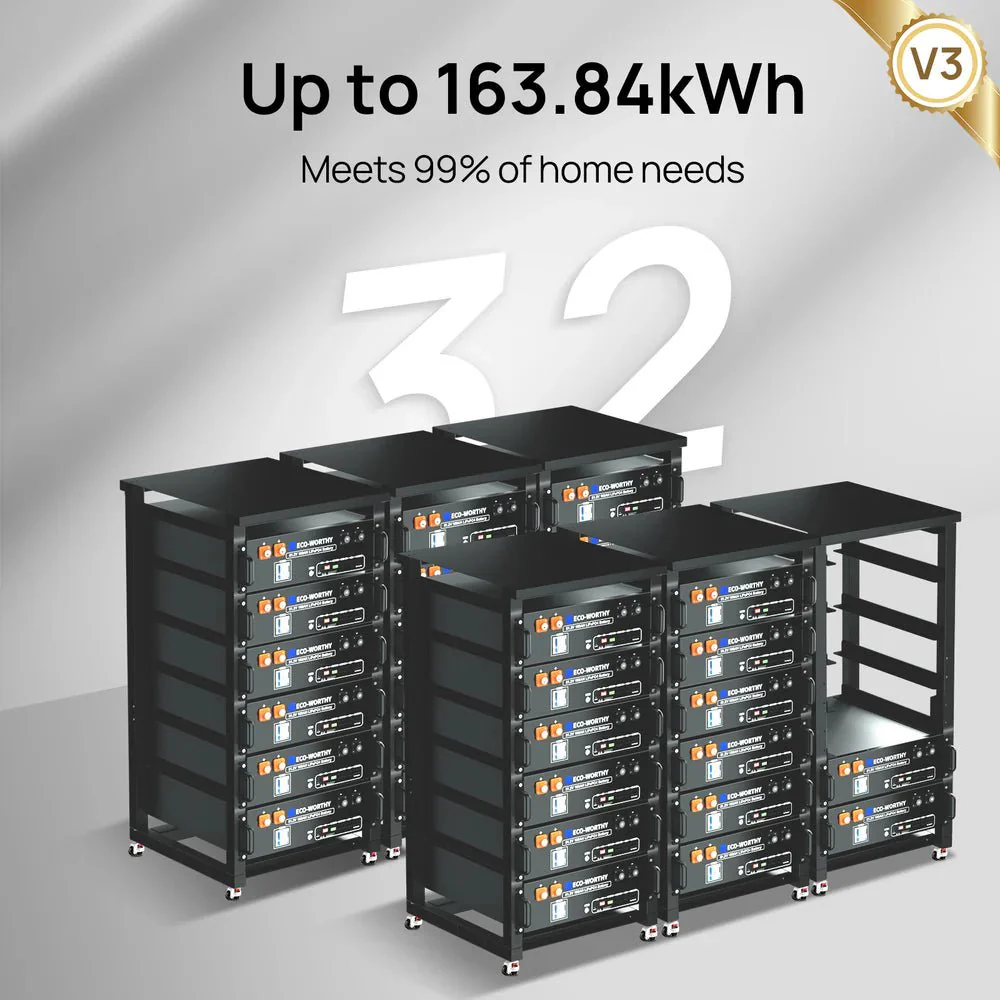 ECO-WORTHY 51.2V 100Ah Lithium Iron Phosphate Battery With Bluetooth & WiFi - Image 7