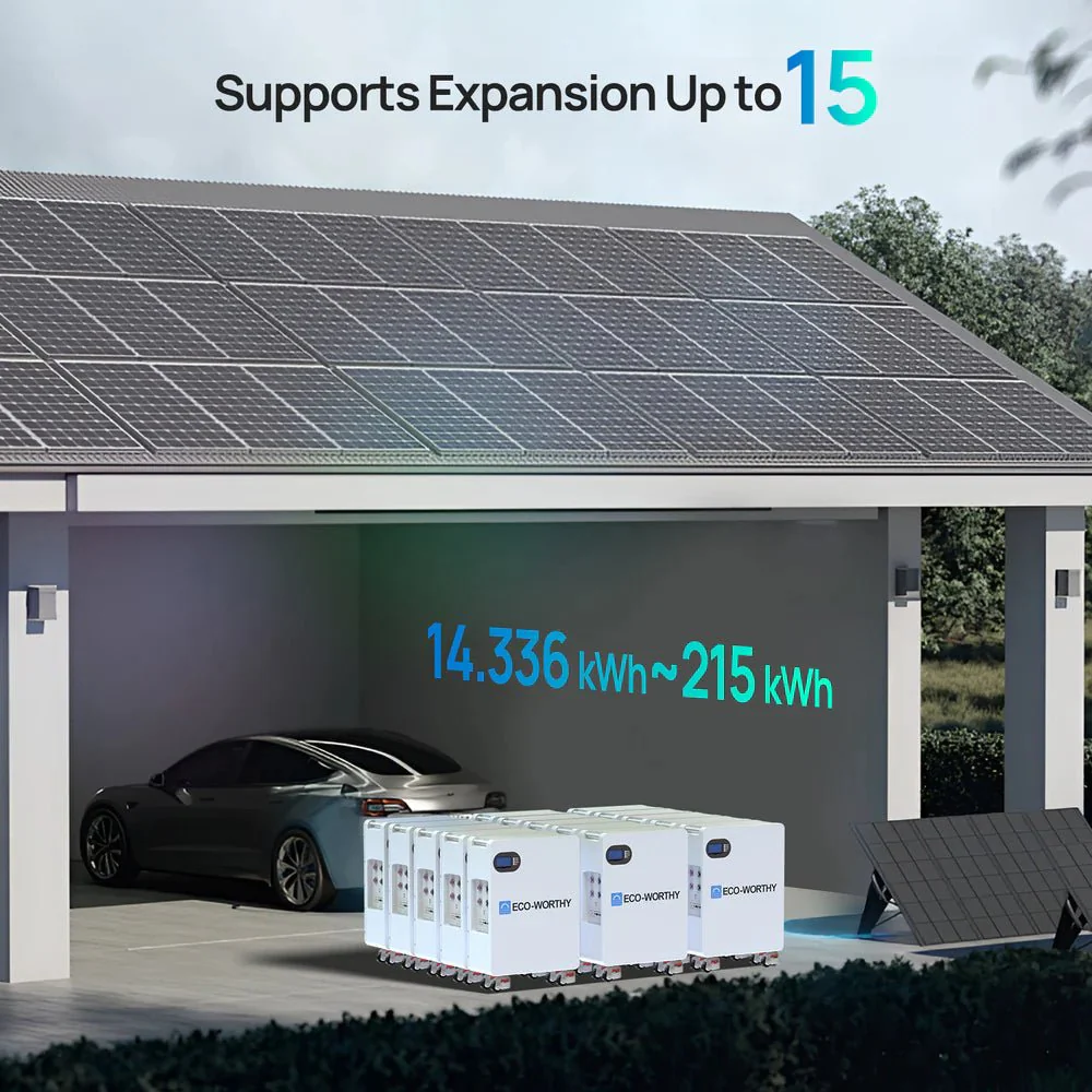 ECO-WORTHY 51.2V 280Ah LiFePO4 Floor Standing Battery with 4 Footmaster Nylon Wheels for Off-grid Home Energy Storage - Image 3