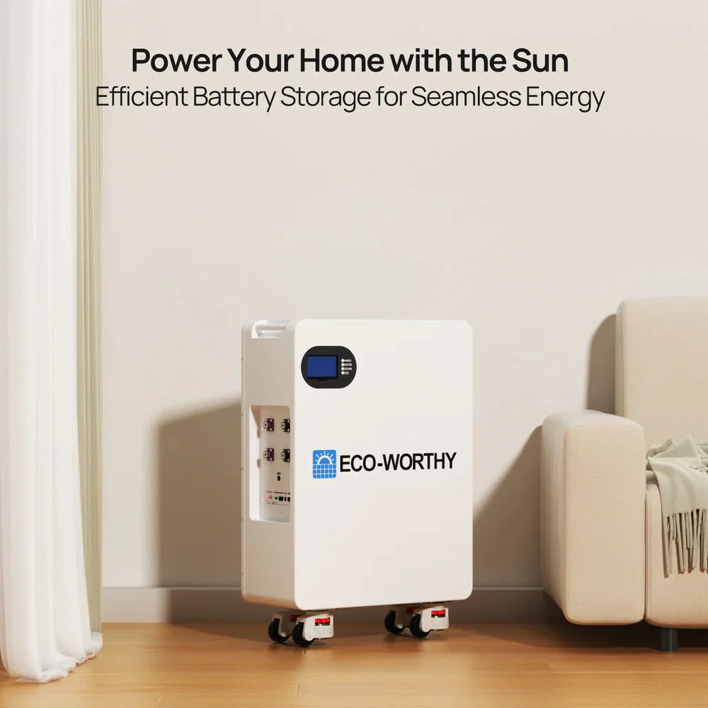 ECO-WORTHY 51.2V 280Ah LiFePO4 Floor Standing Battery with 4 Footmaster Nylon Wheels for Off-grid Home Energy Storage - Image 9