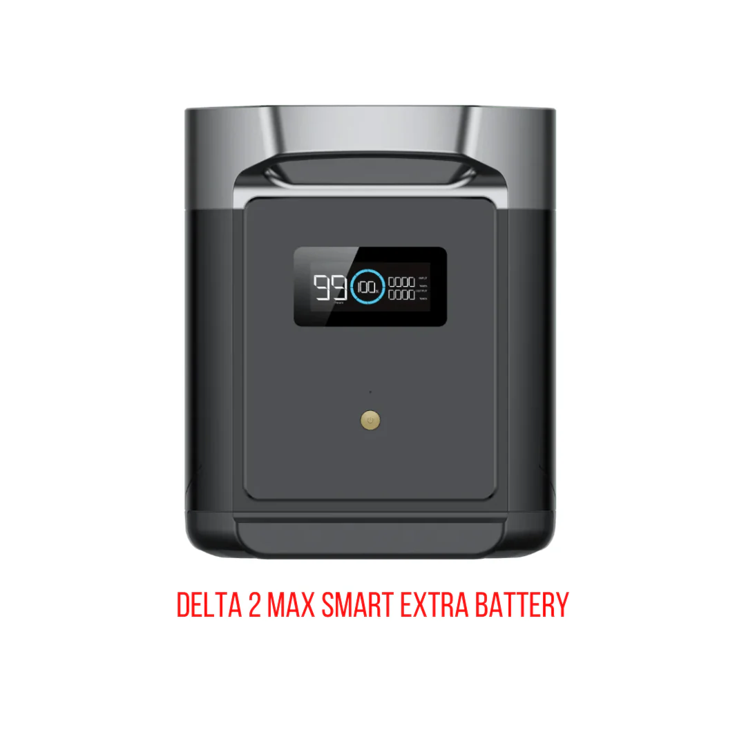 EcoFlow Delta 2 Max With Extra Battery 4096Wh 2400W LiFePO4 Solar Generator + 200W Portable Monocrystalline Solar Panels Kit - Image 8