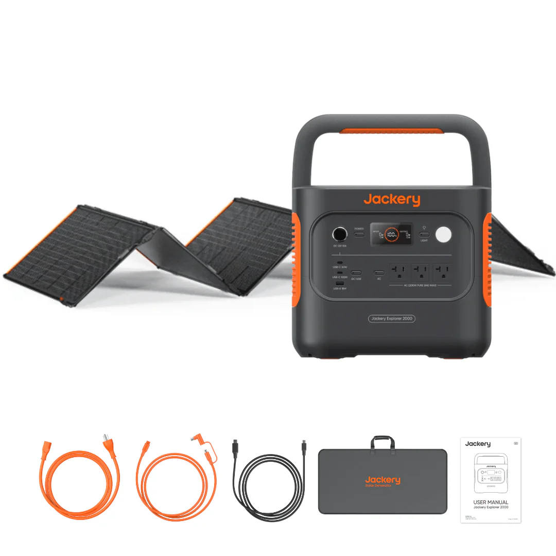 Jackery Explorer 2000 V2 Solar Generator + SolarSaga 500 X