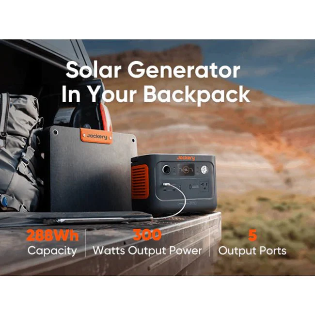 Jackery Explorer 300 Plus Solar Generator + SolarSaga 100W Portable Solar Panel - Image 5