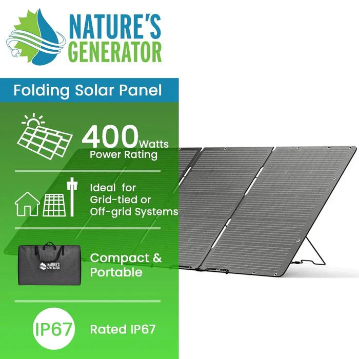 Natures Generator 400W Folding Solar Panel - Image 2