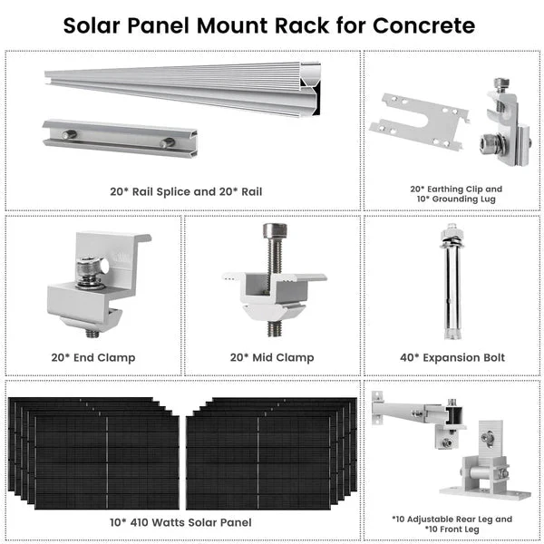 Natures Generator 10 x 410 Watt Monocrystalline Solar Panel With Solar Panel Mount Rack - Image 10
