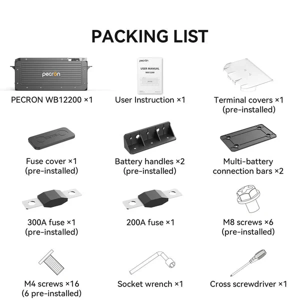 Pecron WB12200 Lithium 12V 200Ah Deep Cycle LiFePO4 Battery - Image 9