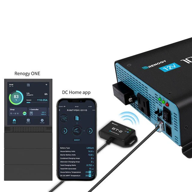 Renogy 1000W 12V Pure Sine Wave Inverter with Power Saving Mode (New Edition) + Bluetooth Module - Image 4