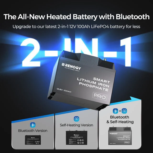 Renogy 12V 100Ah Pro Smart Self-Heating Lithium Iron Phosphate Battery With Bluetooth - Image 2