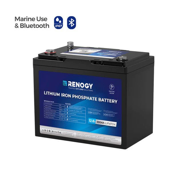 Renogy 12V 100Ah Trolling Motor Lithium Iron Phosphate Battery with Bluetooth