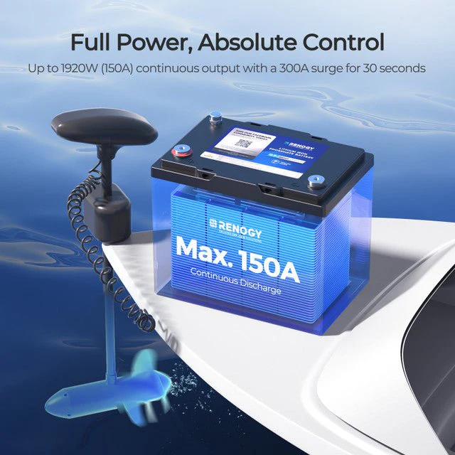 Renogy 12V 100Ah Trolling Motor Lithium Iron Phosphate Battery with Bluetooth - Image 3