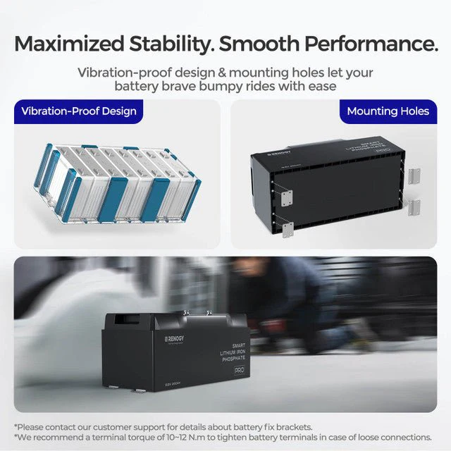 Renogy 12V 200Ah Pro Smart Lithium Iron Phosphate Battery w/Bluetooth & Self-heating Function - Image 4