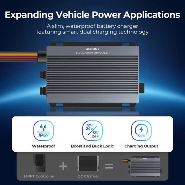 Renogy 12V/24V IP67 50A DC-DC Battery Charger with MPPT - Image 7