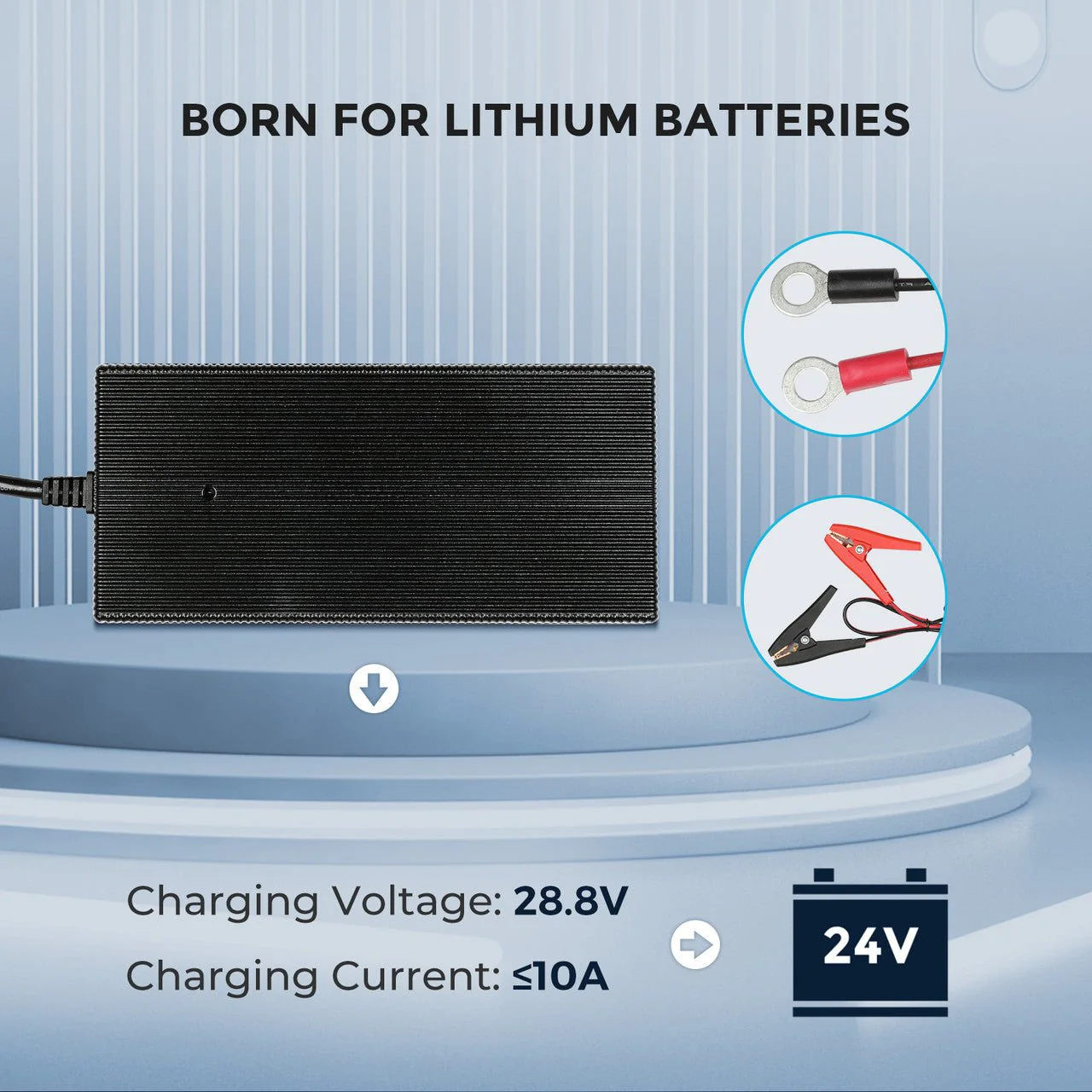 Renogy 24V 10A AC-to-DC LFP Portable Battery Charger - Image 5