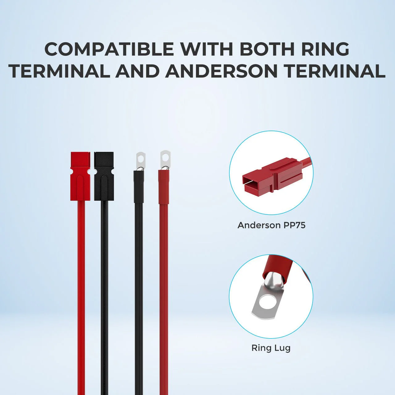 Renogy 5FT 6AWG Anderson Adapter Cable (Anderson PP75 - 3/8 in Lugs) - Image 3