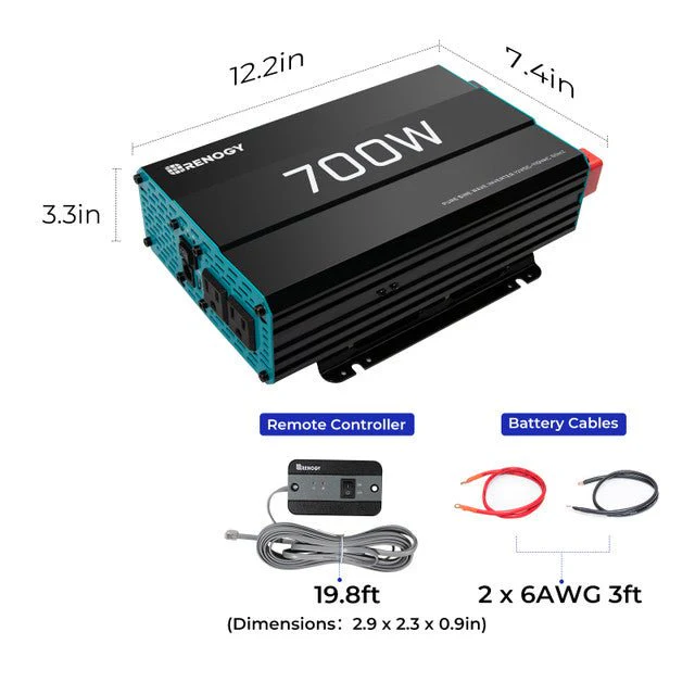 Renogy 700W 12V Pure Sine Wave Inverter - Image 10