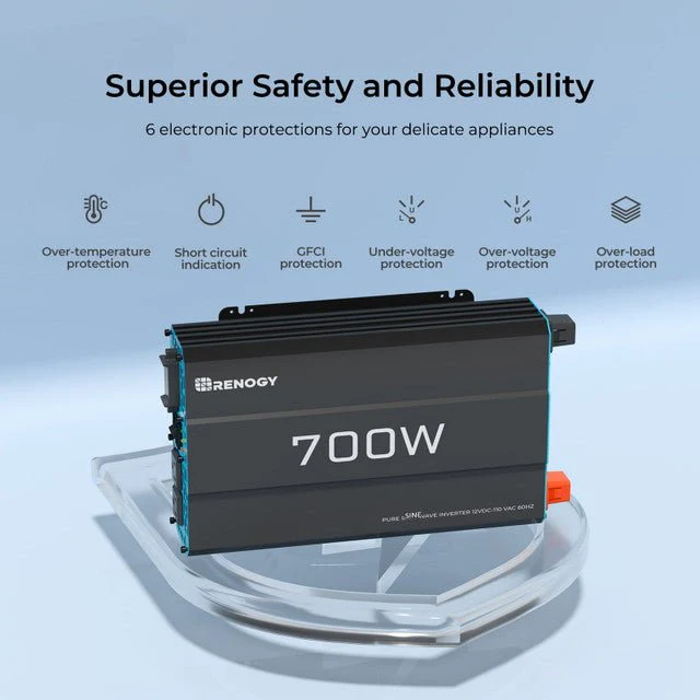 Renogy 700W 12V Pure Sine Wave Inverter - Image 7