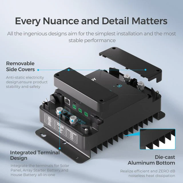 Renogy DCC30S 12V 30A Dual Input DC-DC On-Board Battery Charger with MPPT with Renogy ONE Core - Image 5