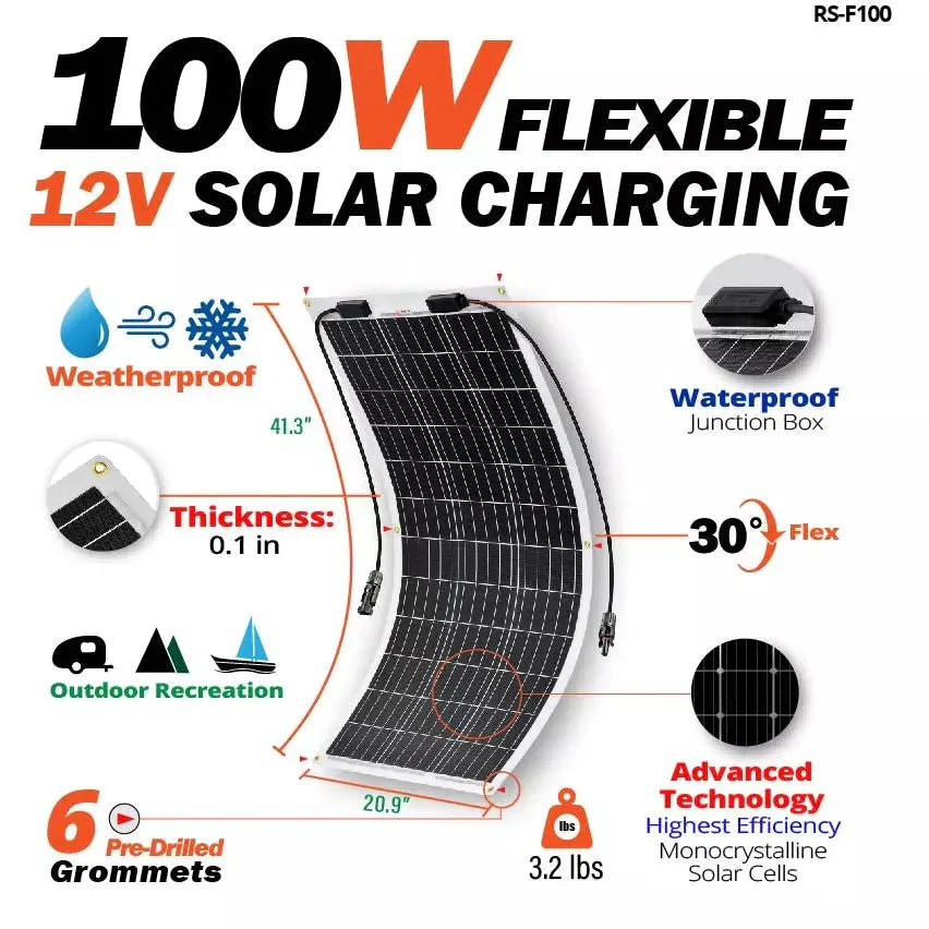 Rich Solar MEGA 100 Watt Flexible Monocrystalline Solar Panel - Image 3