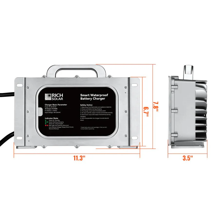 Rich Solar 48V (57.6V) Waterproof LiFePO4 Charger - Image 3