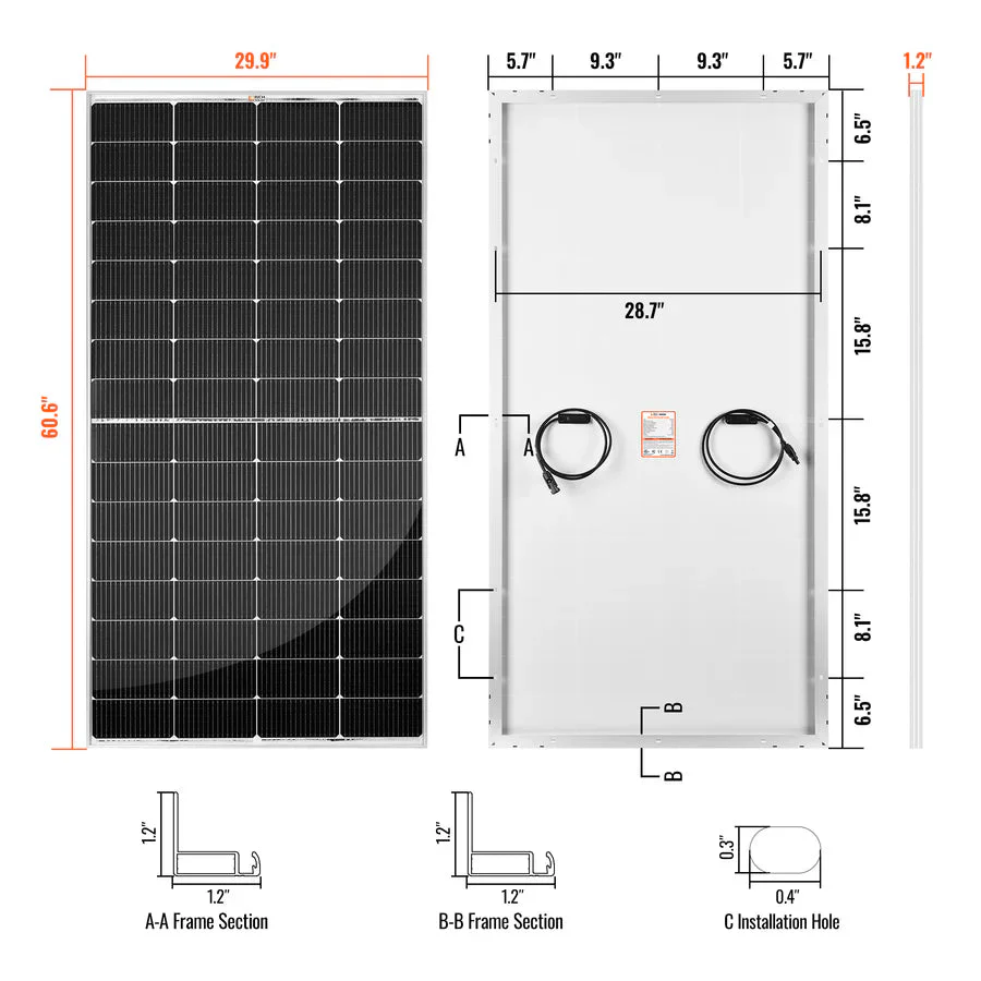 Rich Solar MEGA 250 Watt Monocrystalline Solar Panel UL Certified - Image 2