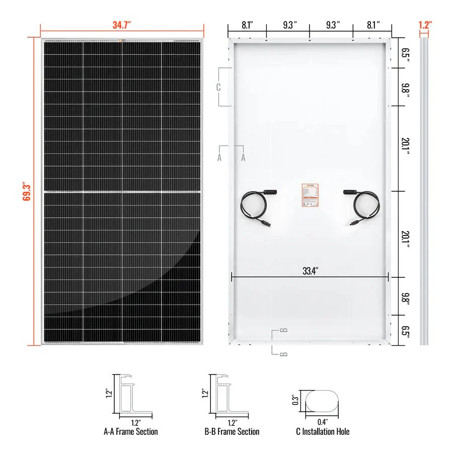 Rich Solar MEGA 335 PRO 335 Watt Monocrystalline Solar Panel - Image 6