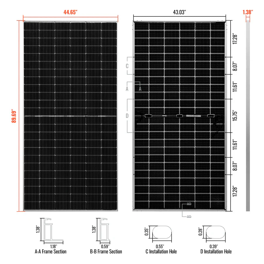 Rich Solar MEGA 550 | 550 Watt Bifacial Rigid Monocrystalline Solar Panel - Image 3