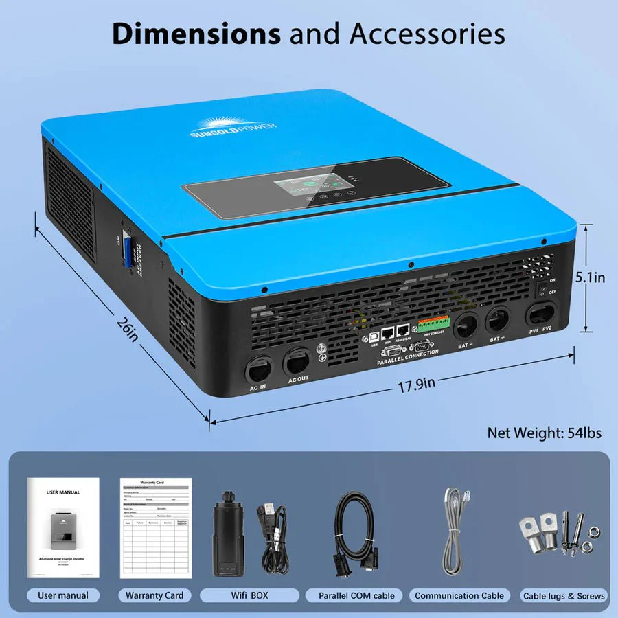 SunGoldPower 10KW 48V Split Phase Solar Inverter - Image 5