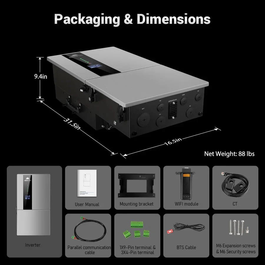 SunGoldPower 11.4KW 48V Split Phase Hybrid Solar Inverter - Image 5