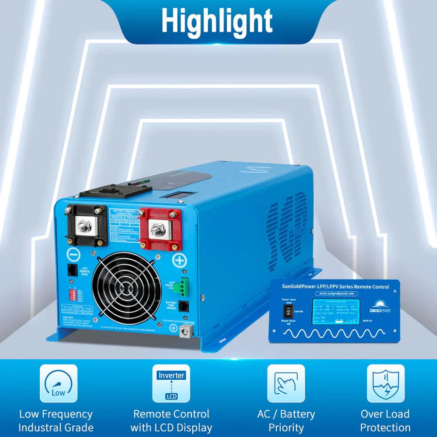 SunGoldPower 4000W DC 24V Pure Sine Wave Inverter With Charger - Image 4