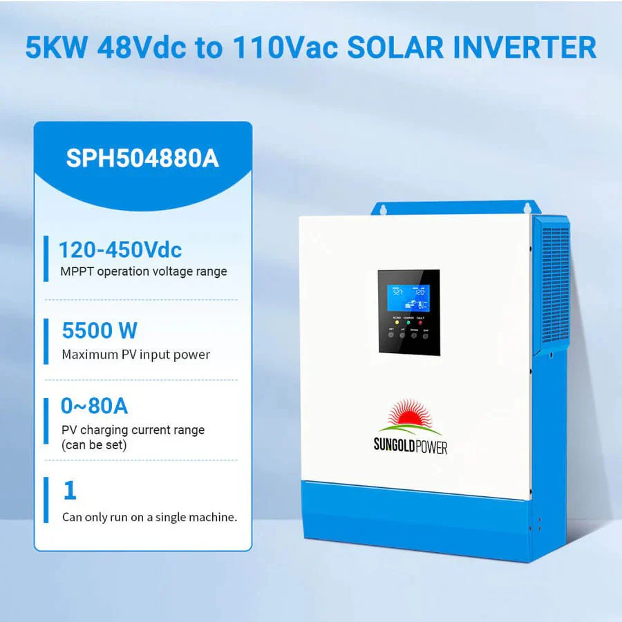 SunGoldPower 5000W 48V Solar Charger Inverter - Image 3