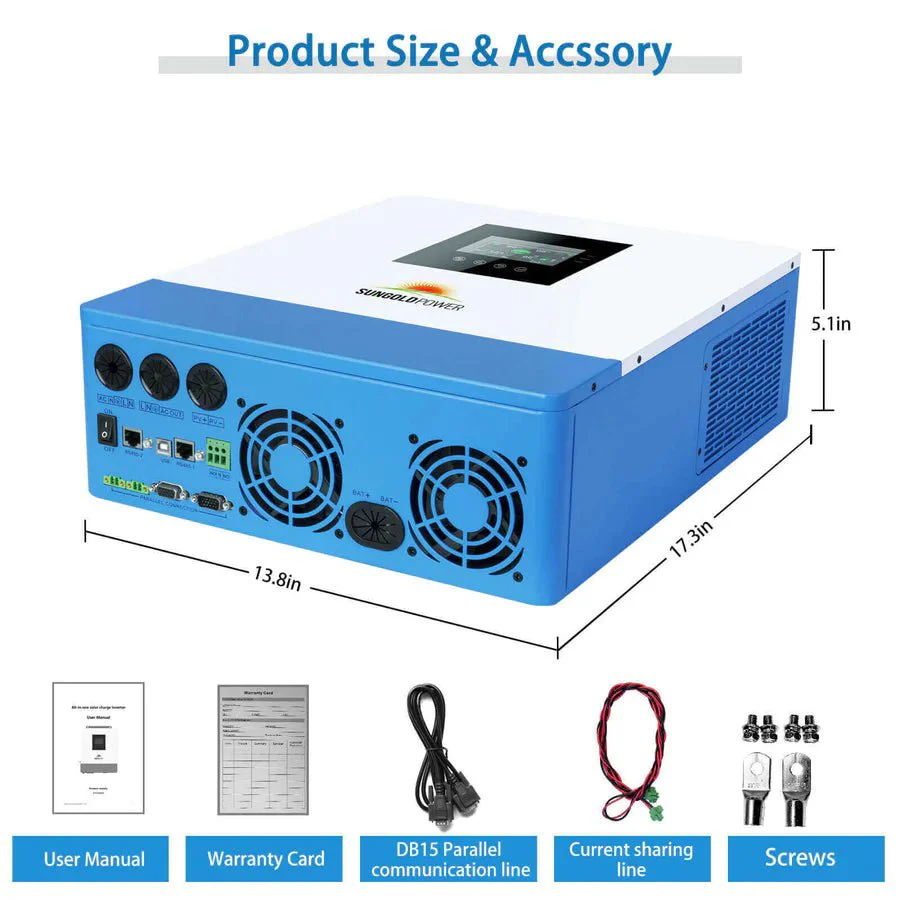 SunGoldPower 5000W 48V Solar Charger Inverter - Image 8