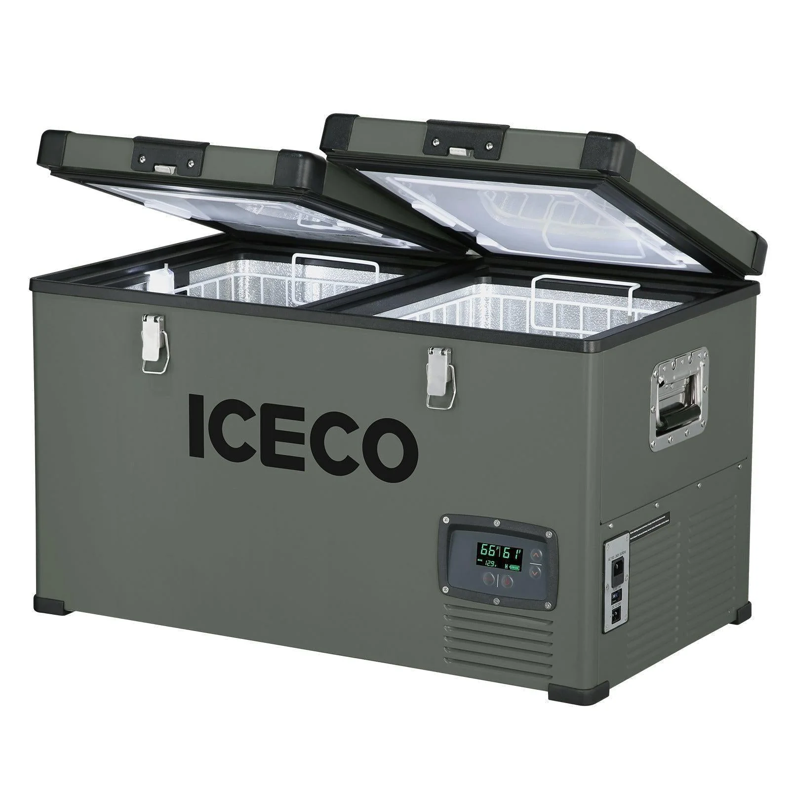ICECO VL60 60L Dual Zone Metal Fridge Freezer with Cover - Image 2
